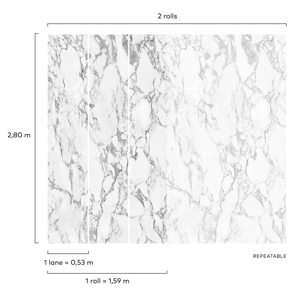 Galerie Orom II Marble Plain White Mural A52501