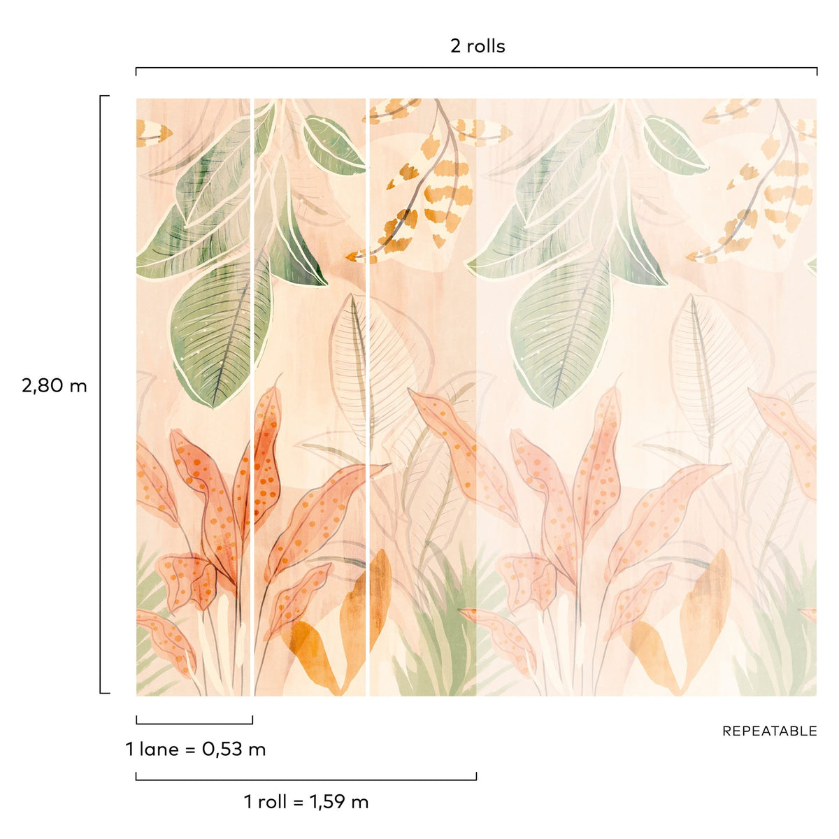 Galerie Orom II Stylish floral Motifs Orange Mural A60701