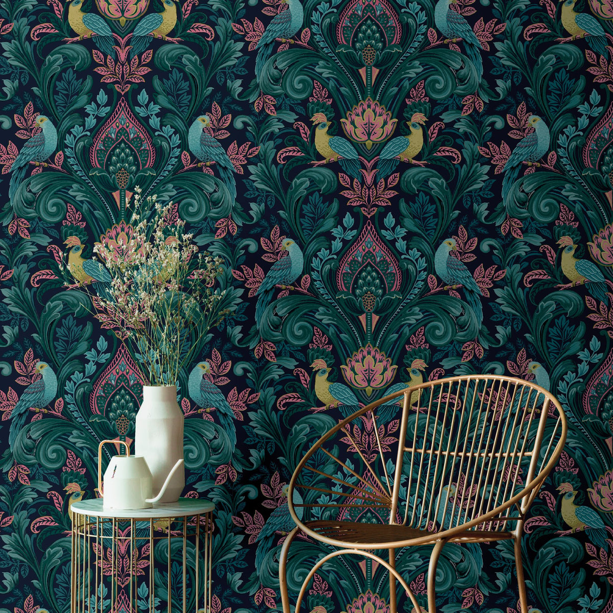 Galerie Arcadia Medallion All-over Print Blue Wallpaper ARA6