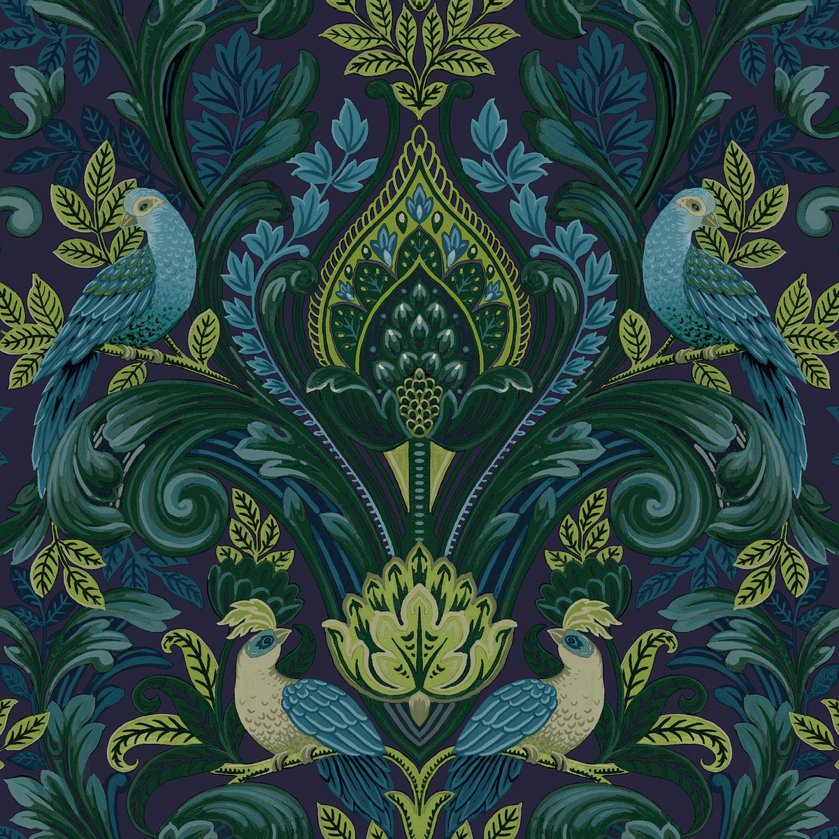 Galerie Arcadia Medallion All-over Print Blue Wallpaper ARA6