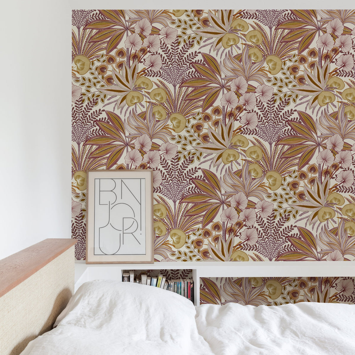 Galerie Karuna Branched Leaves All-over Red Wallpaper KRA690