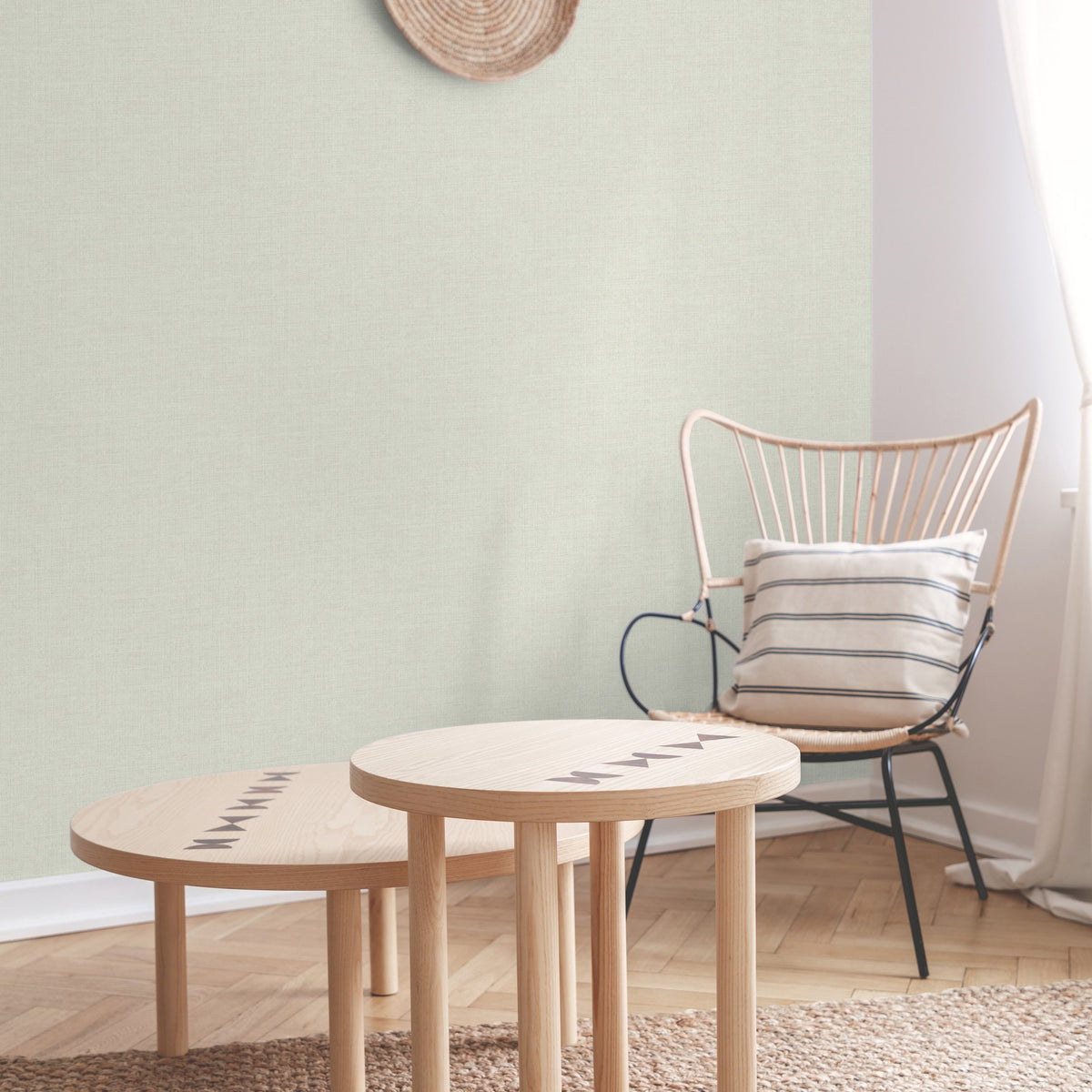 Galerie Inia Textile Plain Cream Wallpaper INA71002
