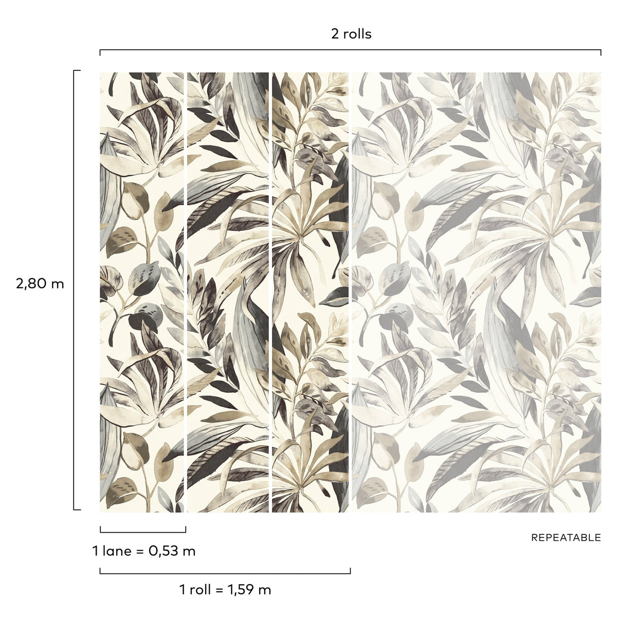Galerie Orom II Branched Leaves Motive Beige Mural A71701
