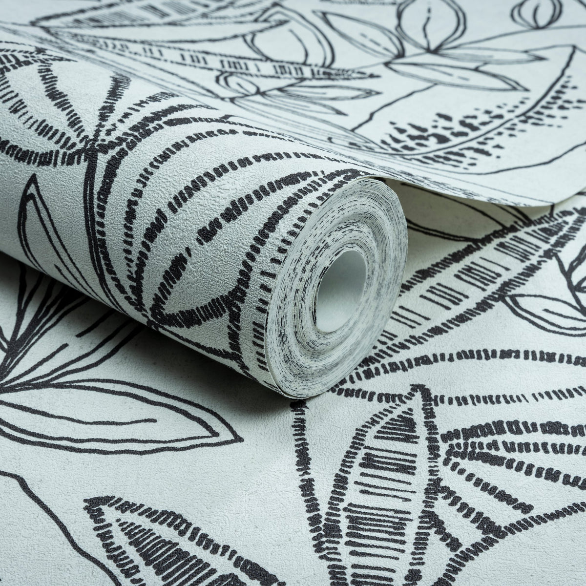 Galerie Karuna Branched Leaves All-over Black Wallpaper KRA7