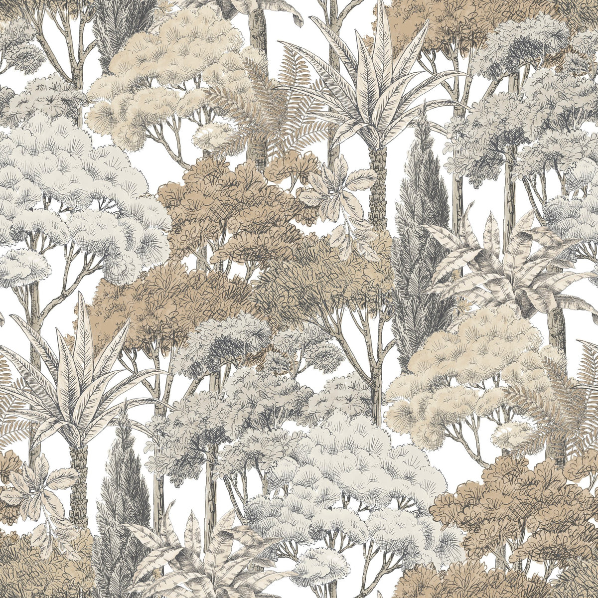 Galerie Karuna Branched Leaves All-over Beige Wallpaper KRA7