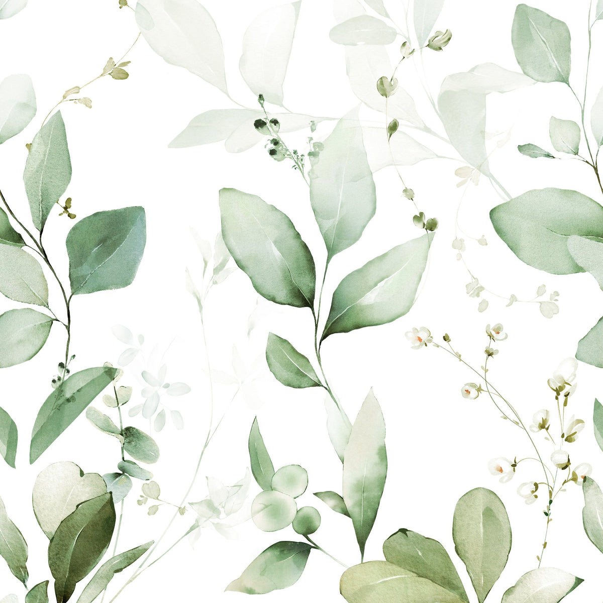 Galerie Orom II Branched Leaves All-over Green Mural A77101
