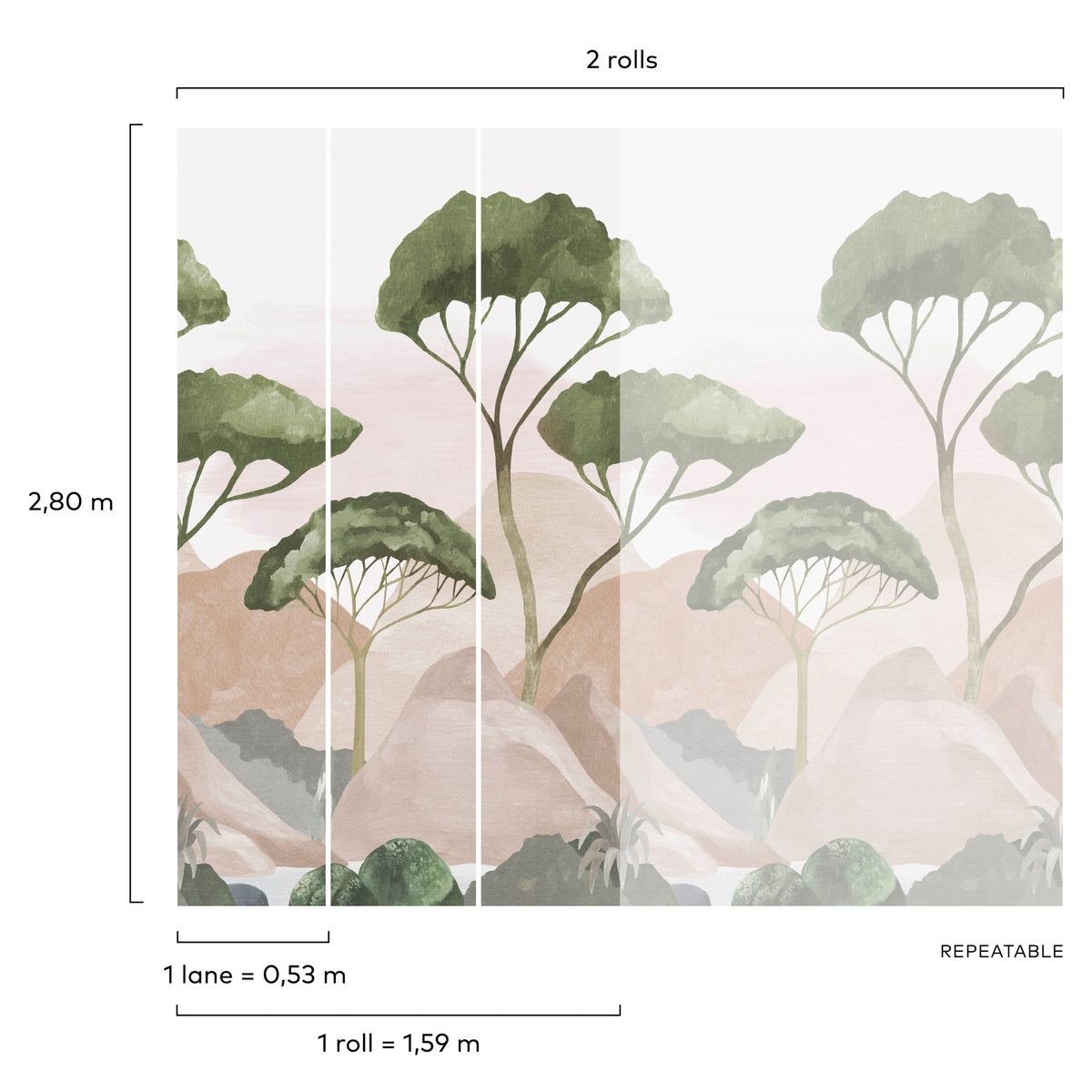 Galerie Orom II Landscape Green Mural A77401