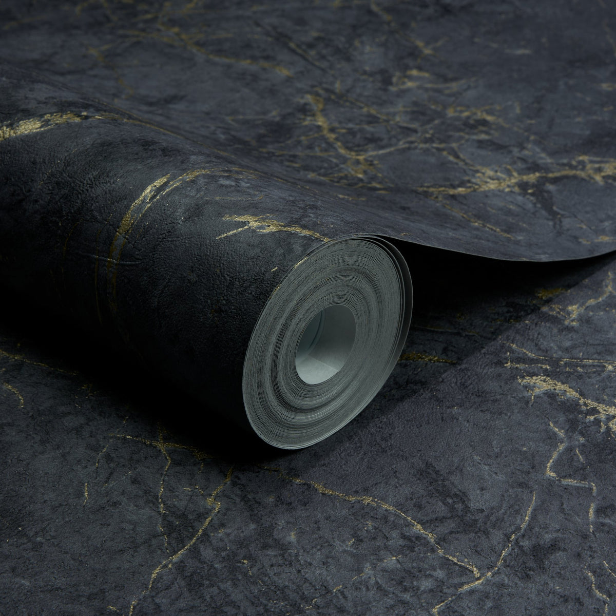 Galerie Textured Vibes Marble Plain Black Wallpaper A78003