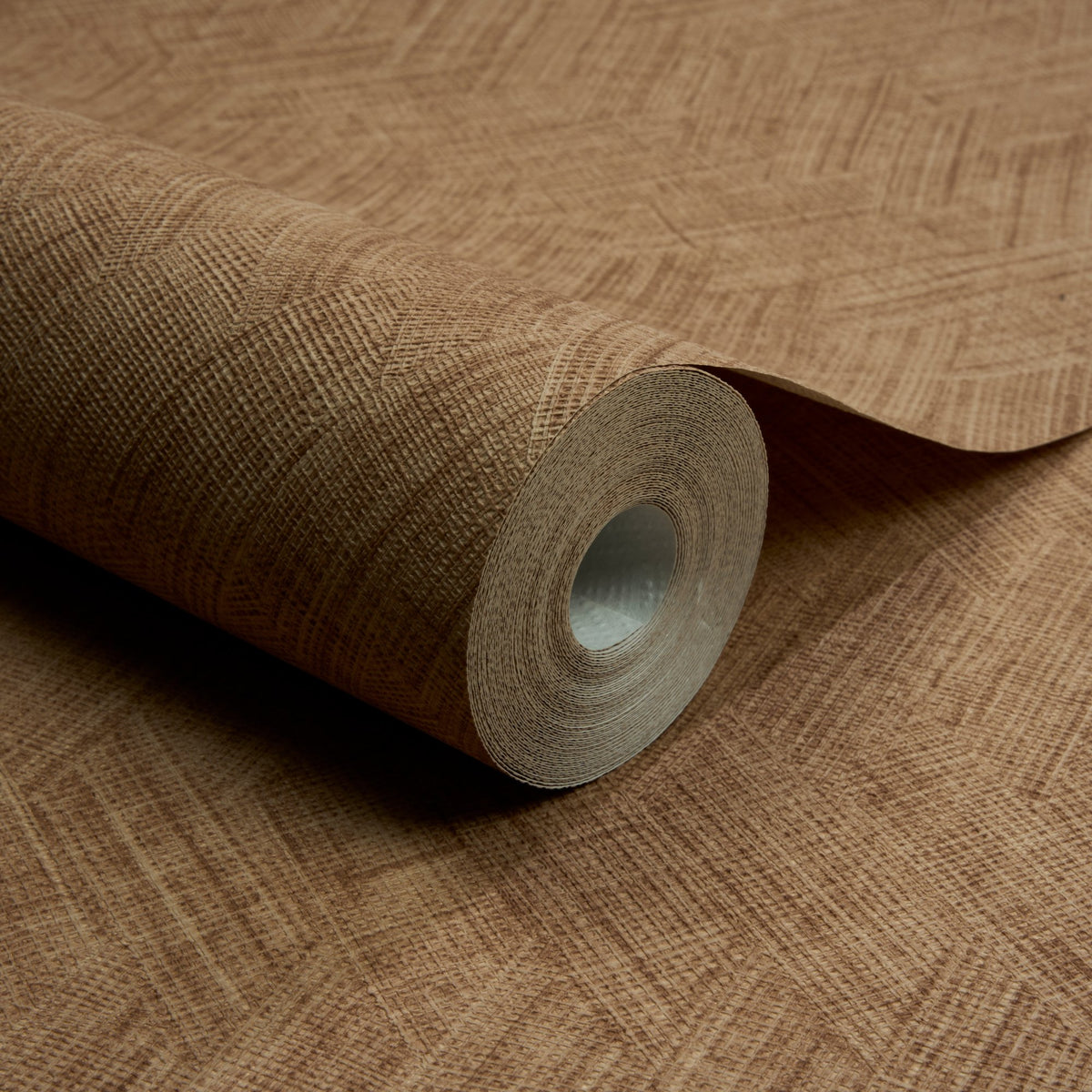 Galerie Textured Vibes Textile Plain Brown Wallpaper A78305