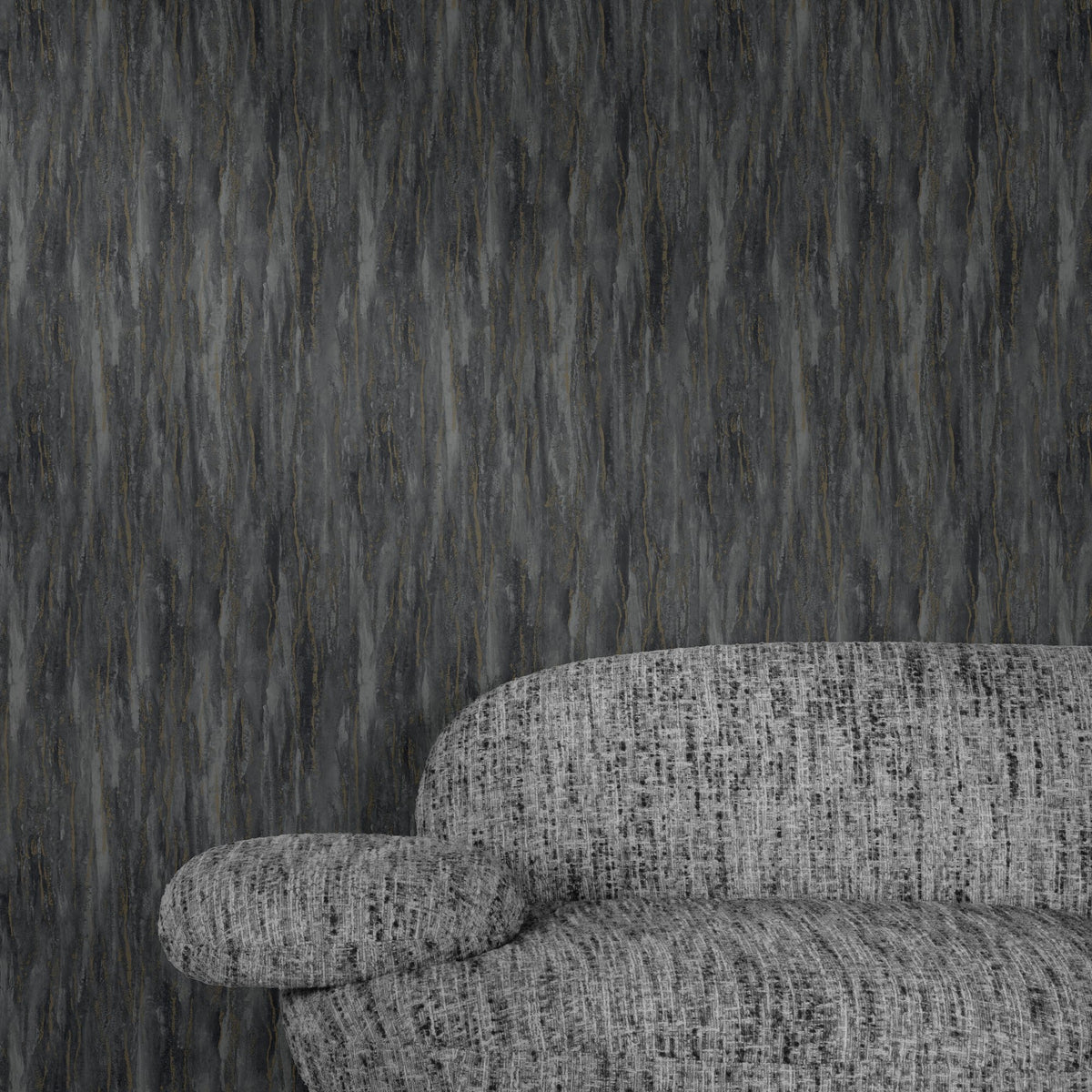 Galerie Textured Vibes Patinated Plain Black Wallpaper A7850