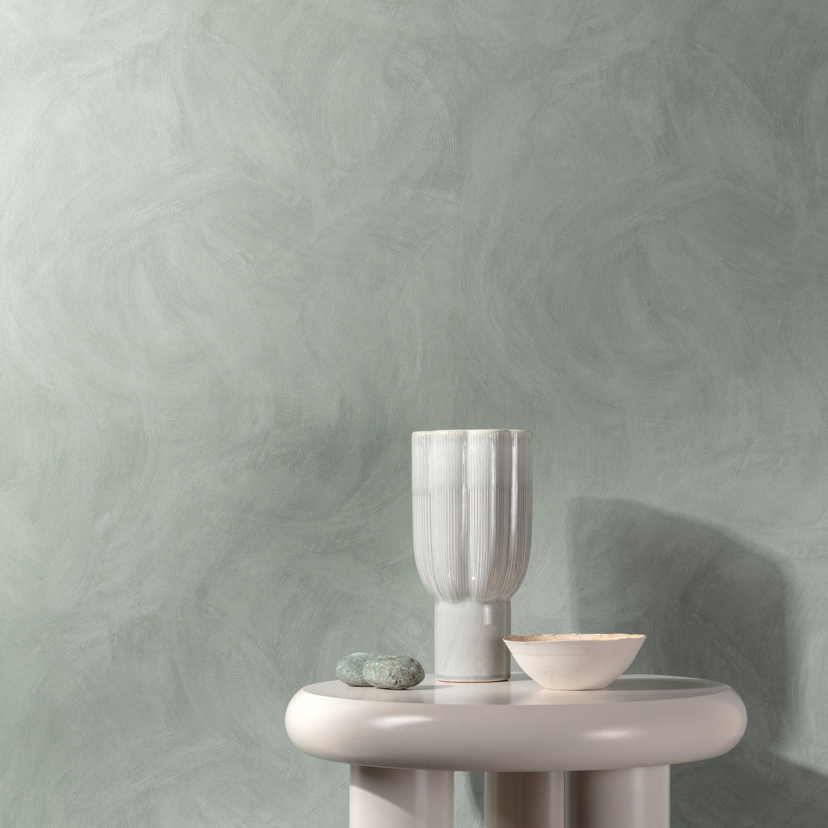 Galerie Textured Vibes Authentic Plaster Plain Blue Wallpape