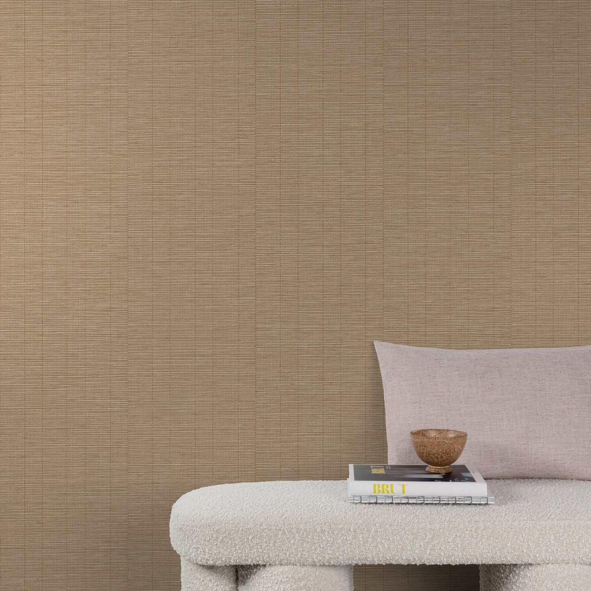 Galerie Structured Walls Textile Plain Orange Wallpaper A803
