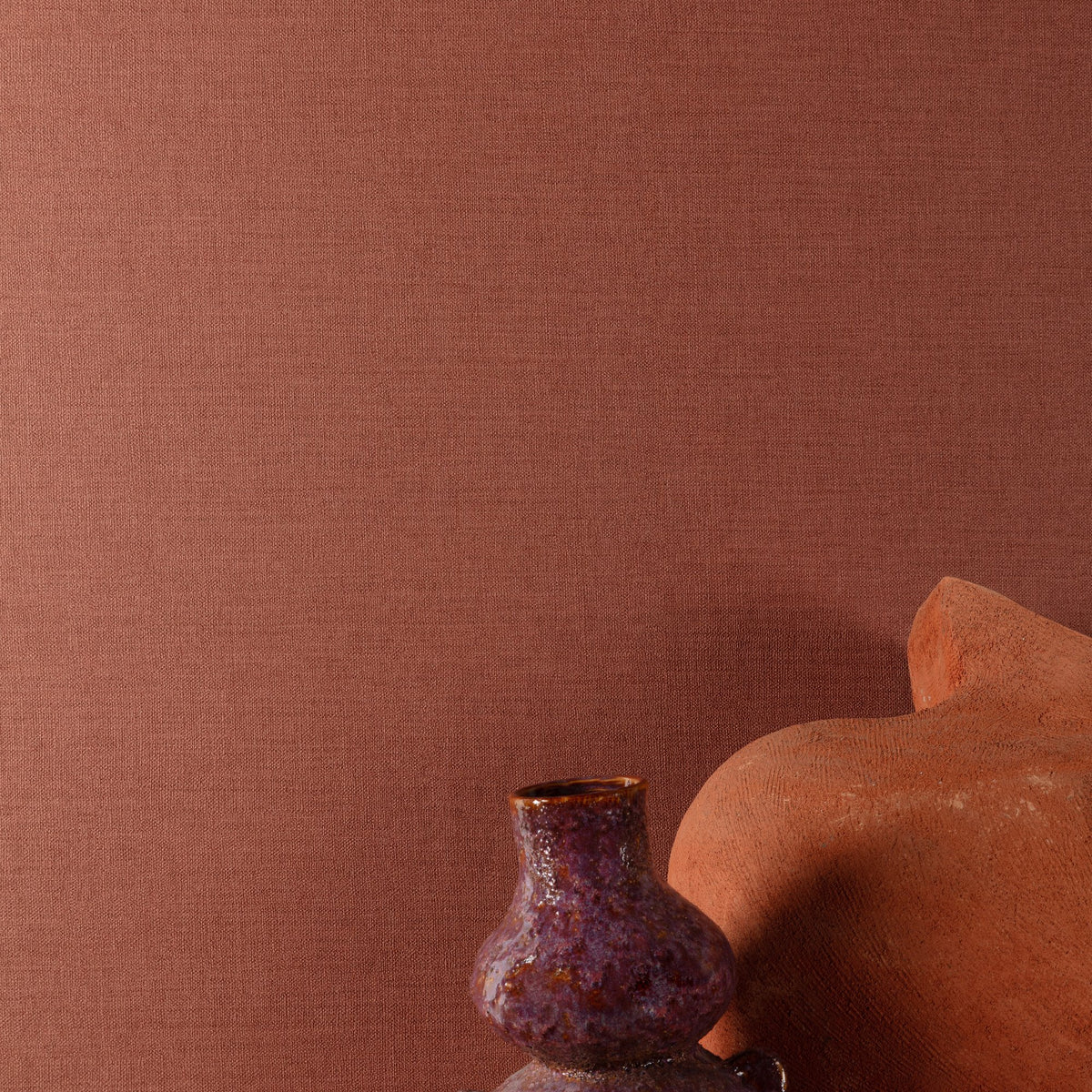 Galerie Structured Walls Textile Plain Orange Wallpaper A849