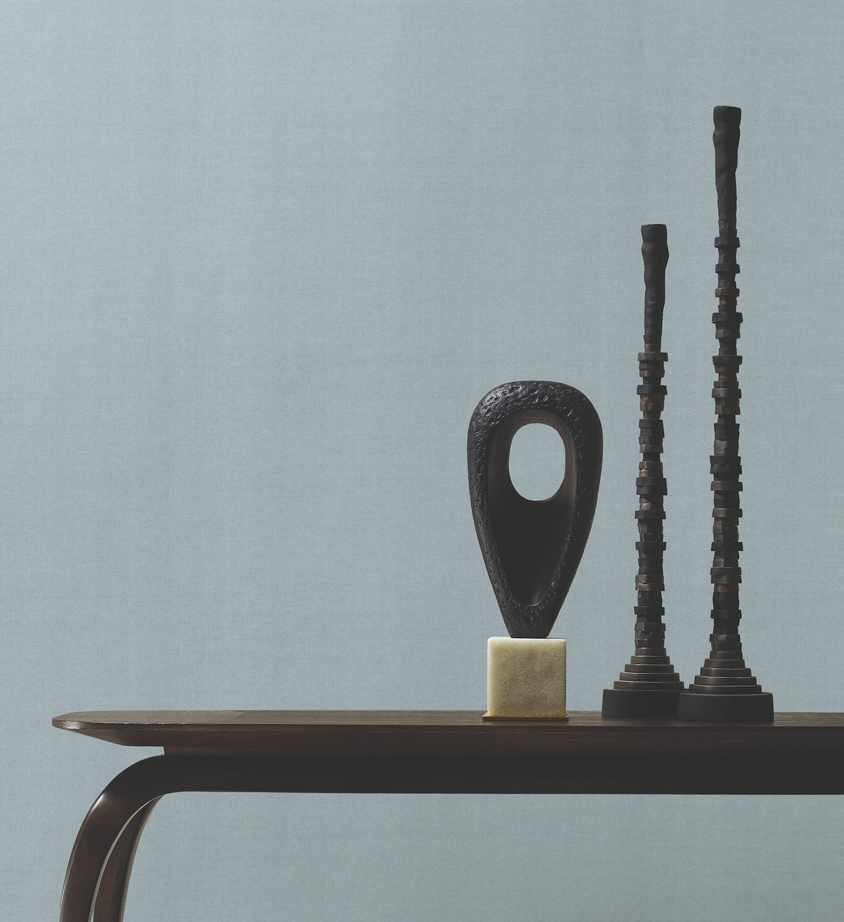 Antonina Vella AB1805 Woven Linen Sky Blue Wallpaper - Eade's Wallpaper