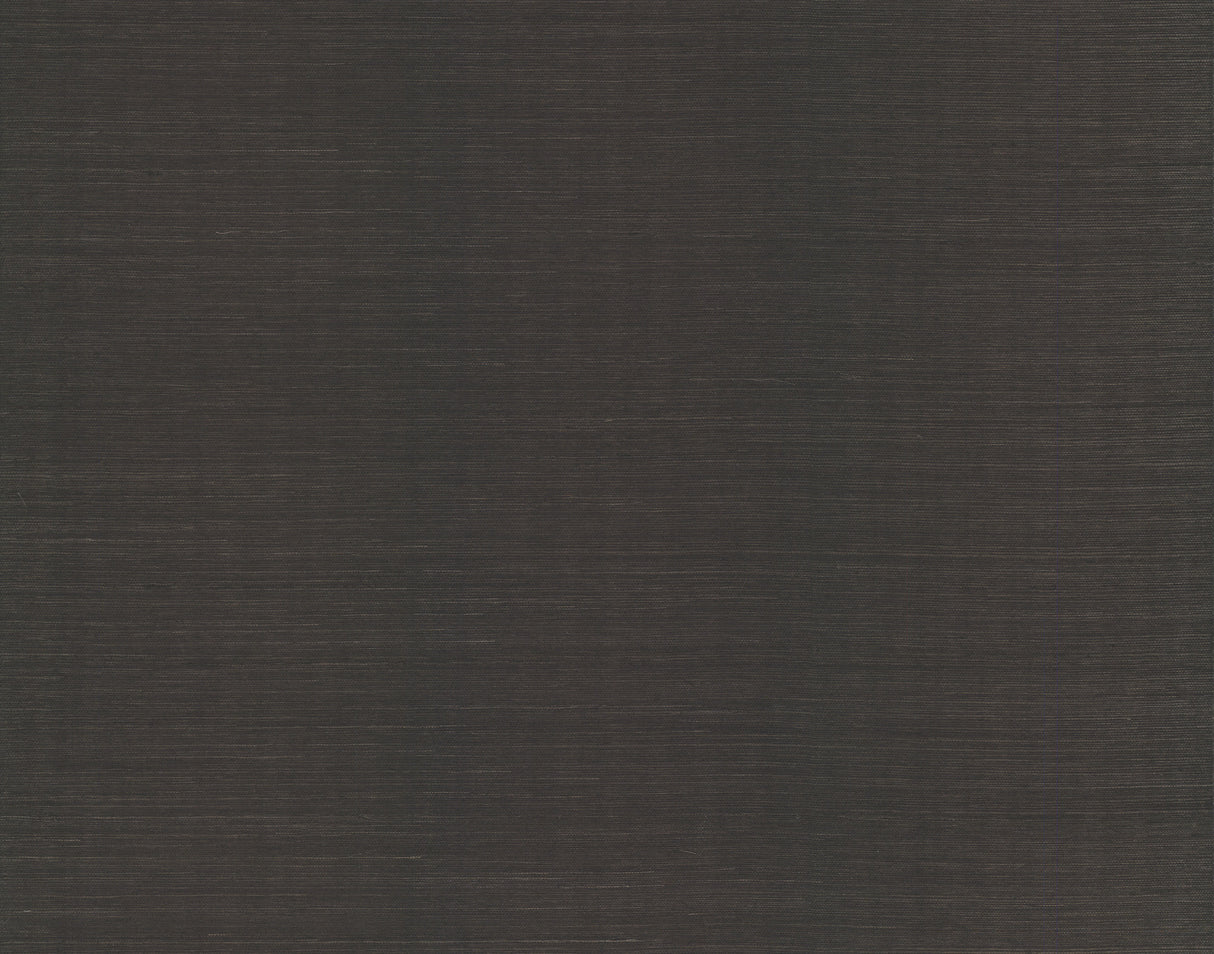 York AB2195DL Plain Sisal Grasscloth Black Wallpaper