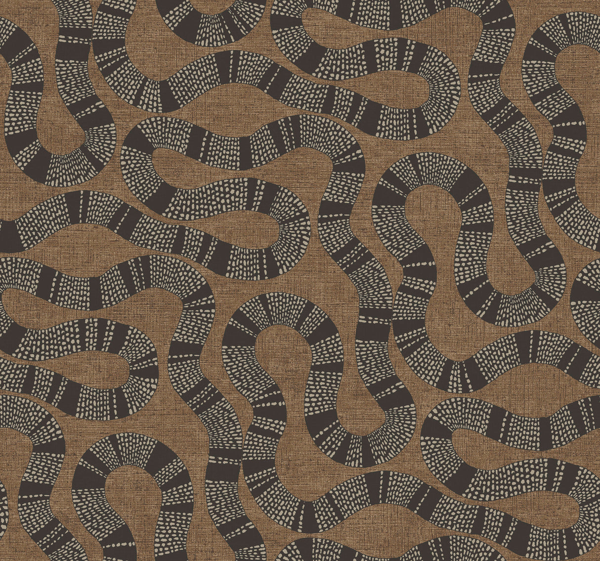 Antonina Vella AB3001 Ophidia Brown Wallpaper - Eade's Wallpaper