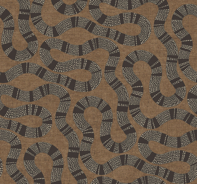 Antonina Vella AB3001 Ophidia Brown Wallpaper - Eade's Wallpaper