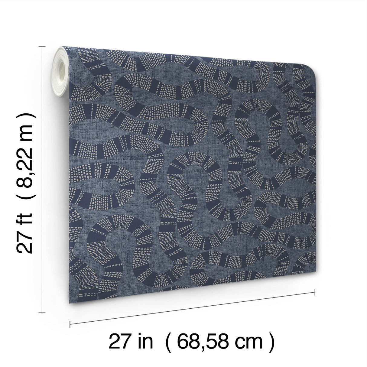 Antonina Vella AB3002 Ophidia Navy Wallpaper - Eade's Wallpaper