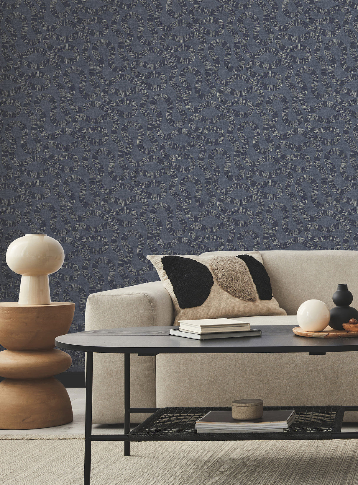 Antonina Vella AB3002 Ophidia Navy Wallpaper - Eade's Wallpaper