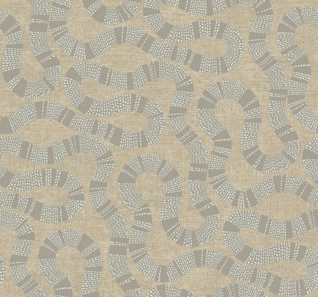 Antonina Vella AB3003 Ophidia Taupe Wallpaper - Eade's Wallpaper