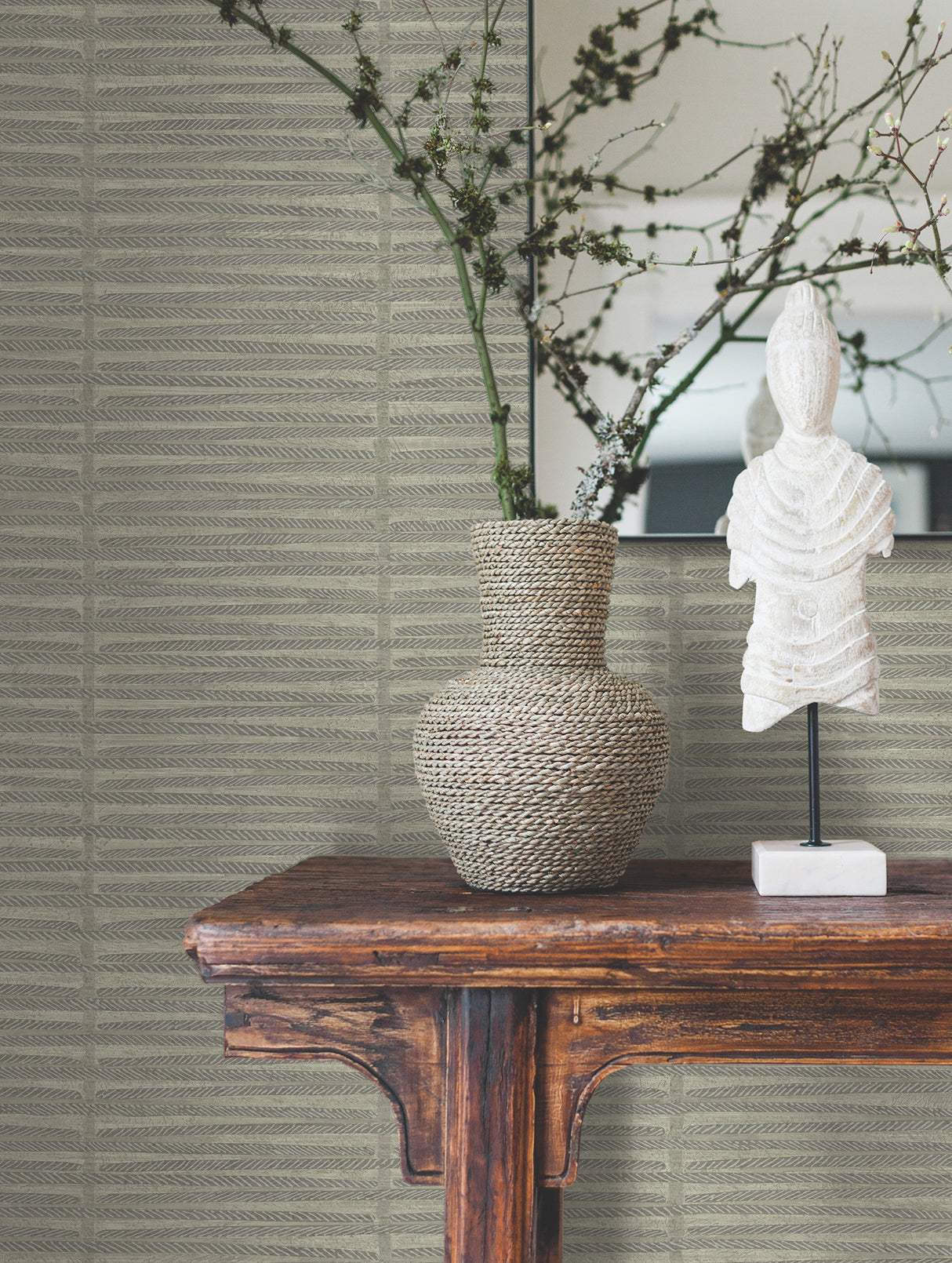 Antonina Vella AB3052 Iringa Putty Wallpaper - Eade's Wallpaper