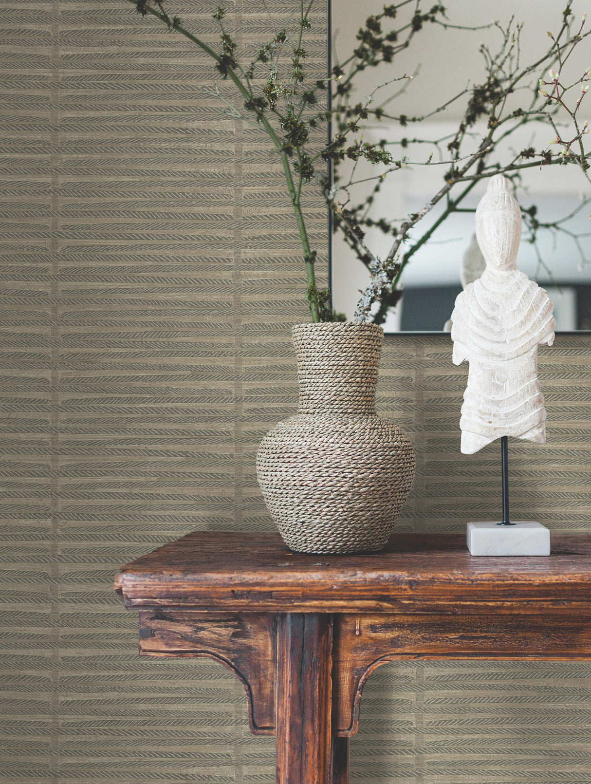 Antonina Vella AB3055 Iringa Mocha Wallpaper - Eade's Wallpaper