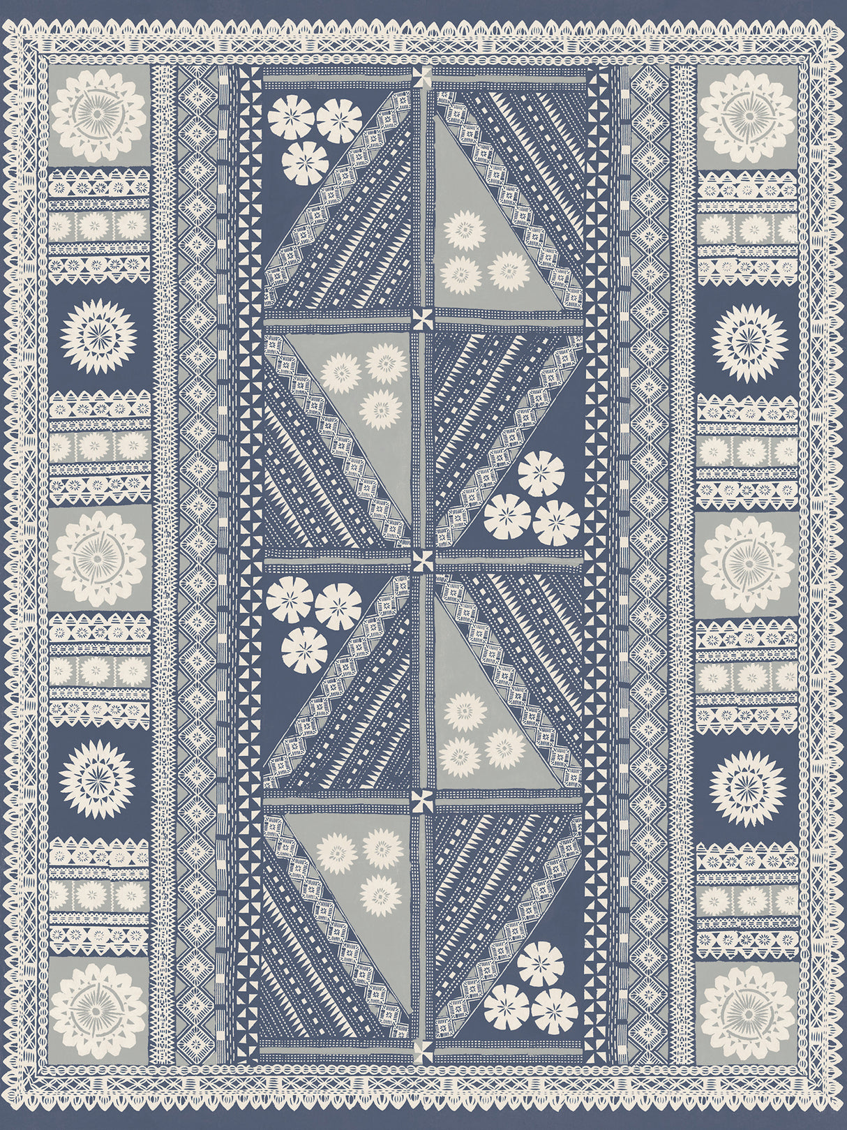 Antonina Vella AB3058M Tapa Indigo Wall Mural - Eade's Wallpaper