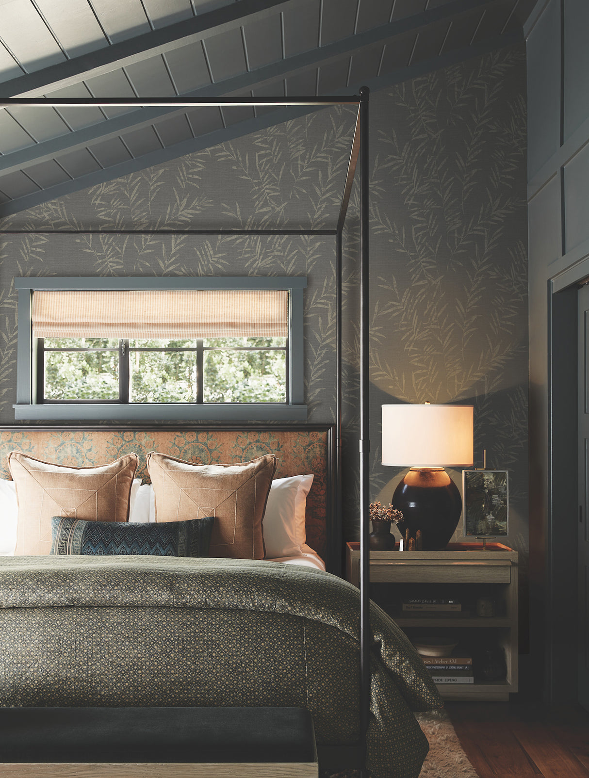 Antonina Vella AB3061 Allerton Bamboo Black Wallpaper - Eade's Wallpaper