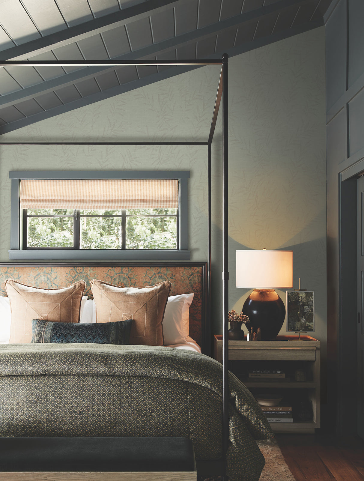 Antonina Vella AB3064 Allerton Bamboo Sage Wallpaper - Eade's Wallpaper