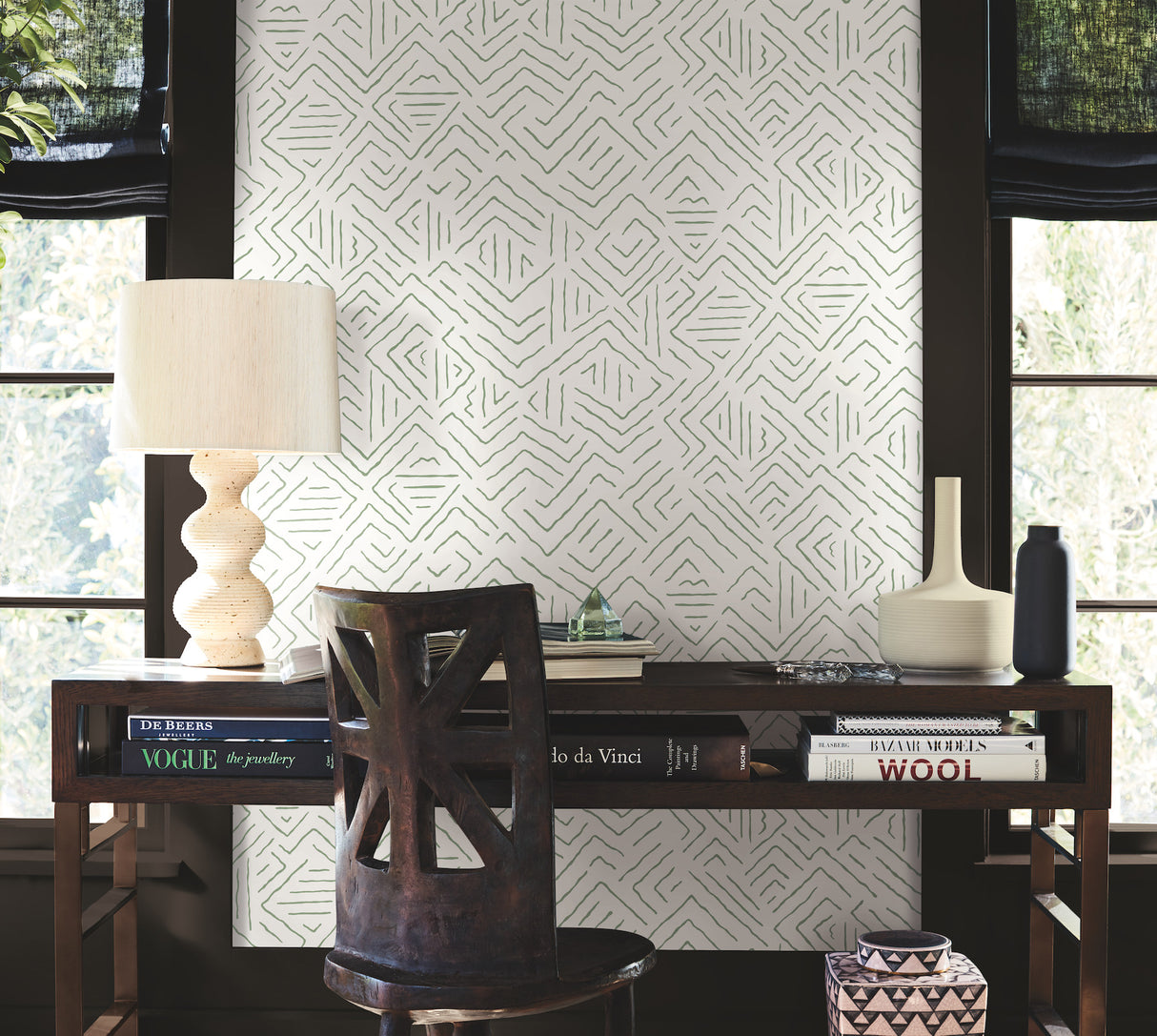 Antonina Vella AB3082 Sirih Sage Wallpaper - Eade's Wallpaper