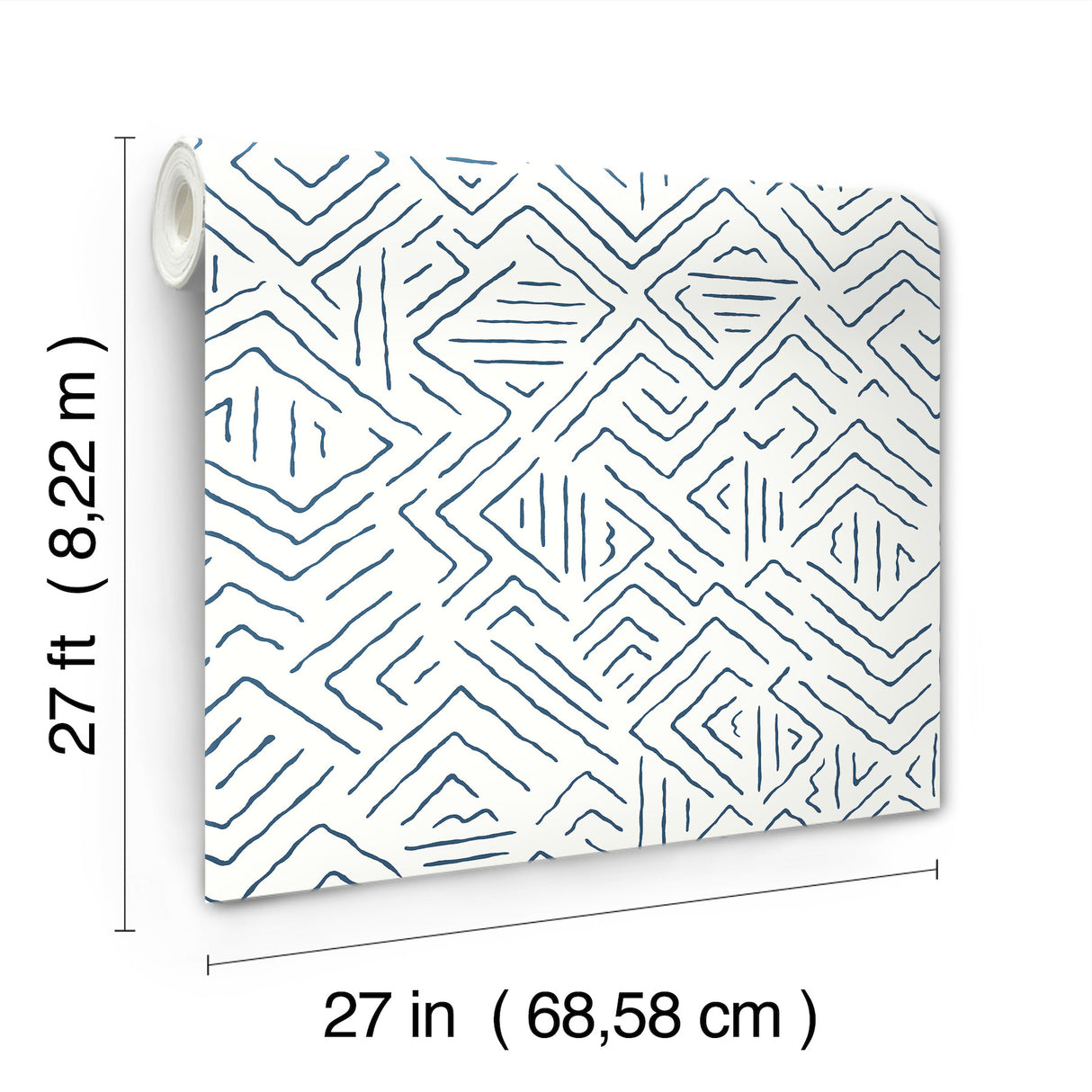 Antonina Vella AB3083 Sirih Navy Wallpaper - Eade's Wallpaper