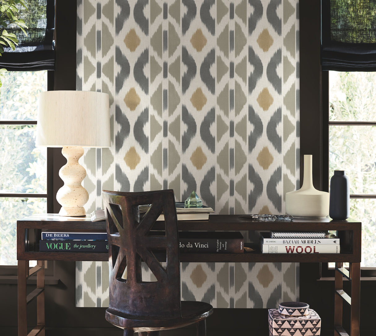 Antonina Vella AB3095 Patan Taupe Wallpaper - Eade's Wallpaper