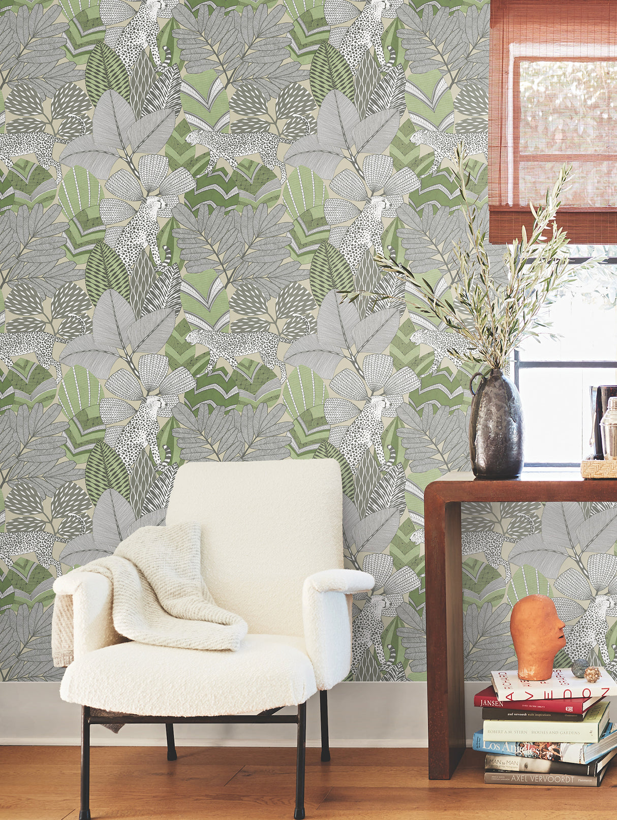 Antonina Vella AB3114 Namiri Green Wallpaper - Eade's Wallpaper