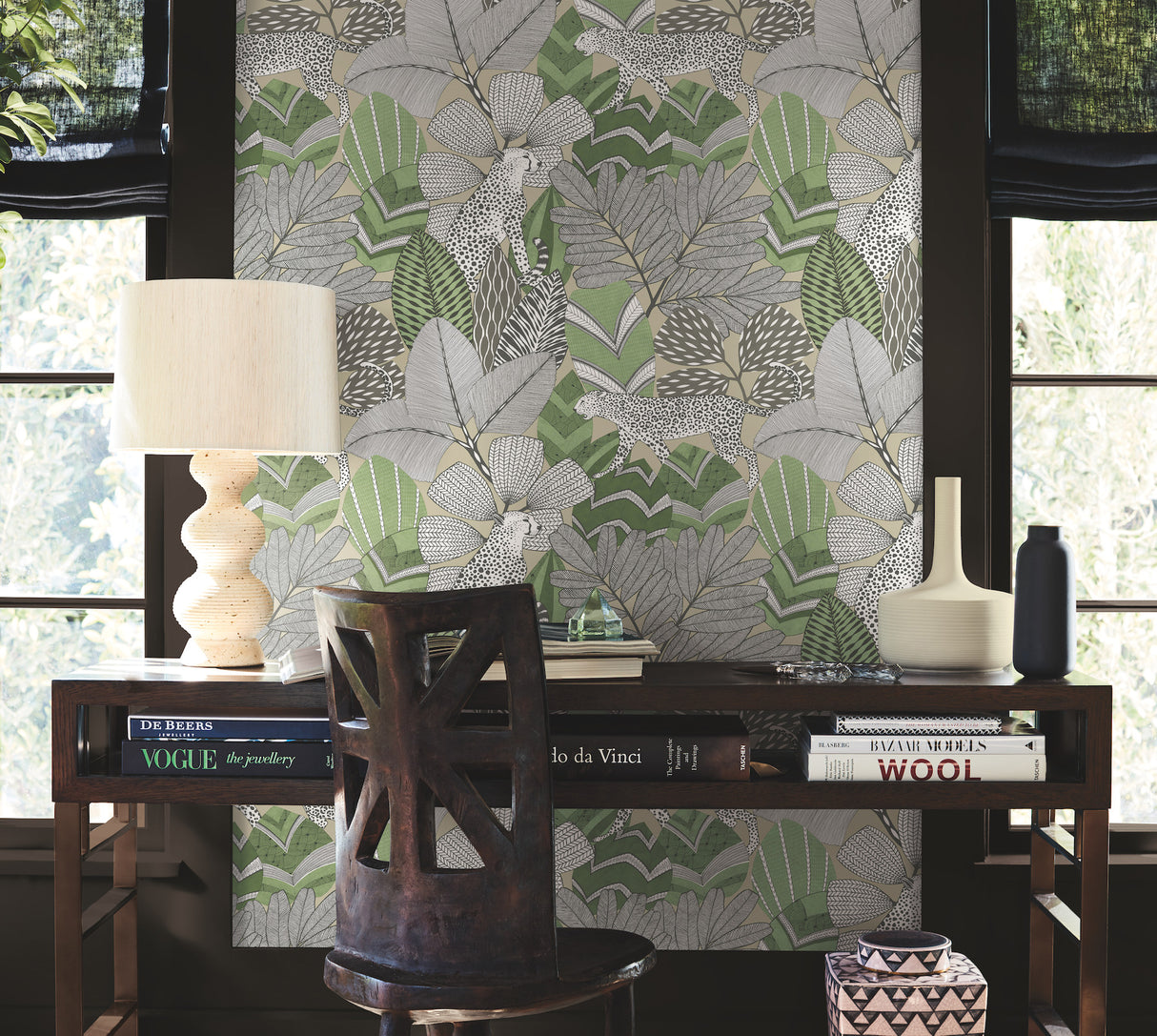 Antonina Vella AB3114 Namiri Green Wallpaper - Eade's Wallpaper