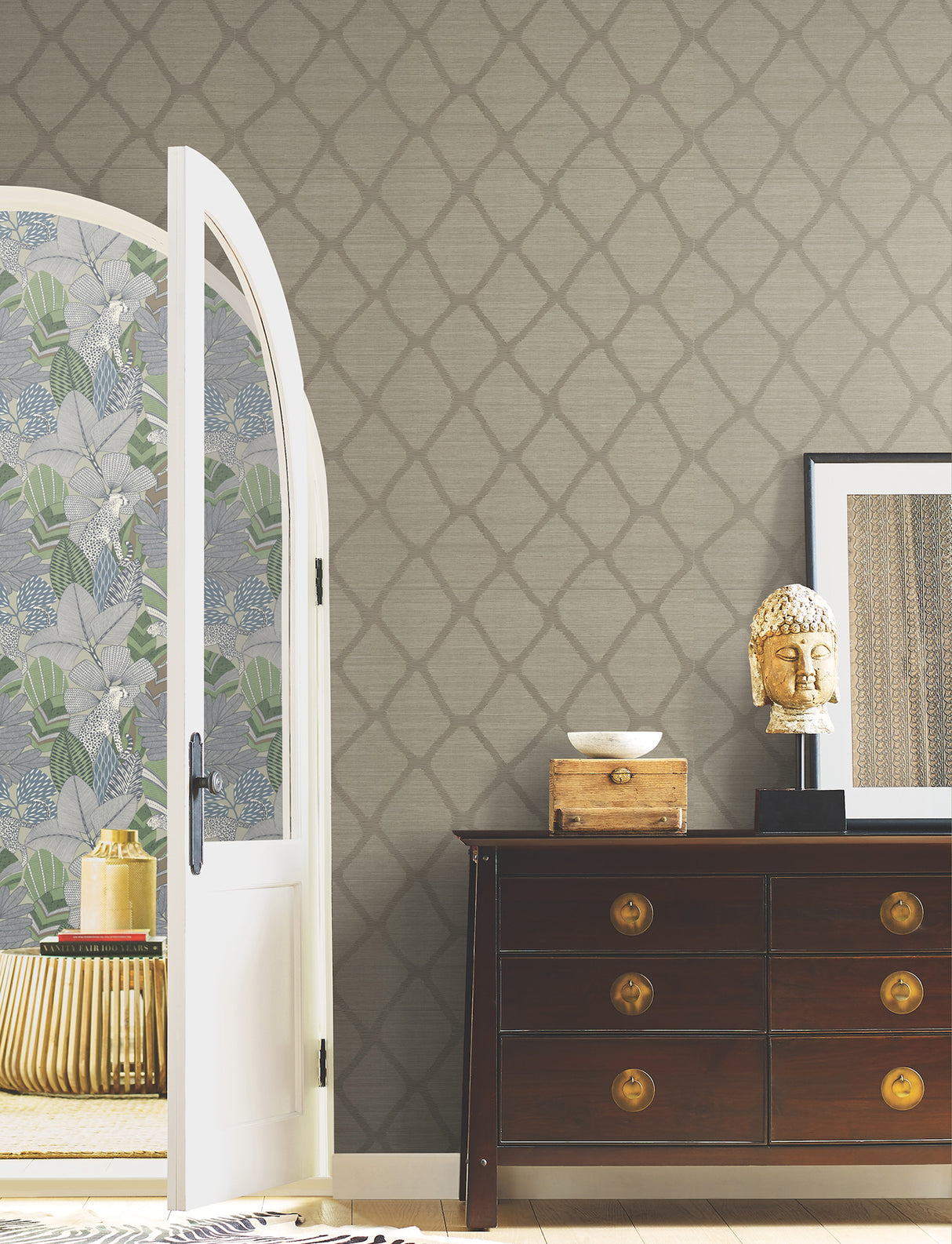 Antonina Vella AB3123 Tonga Taupe Wallpaper - Eade's Wallpaper