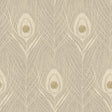 Galerie AC60009 Beige Peacock Feather Motif - Eade's Wallpaper