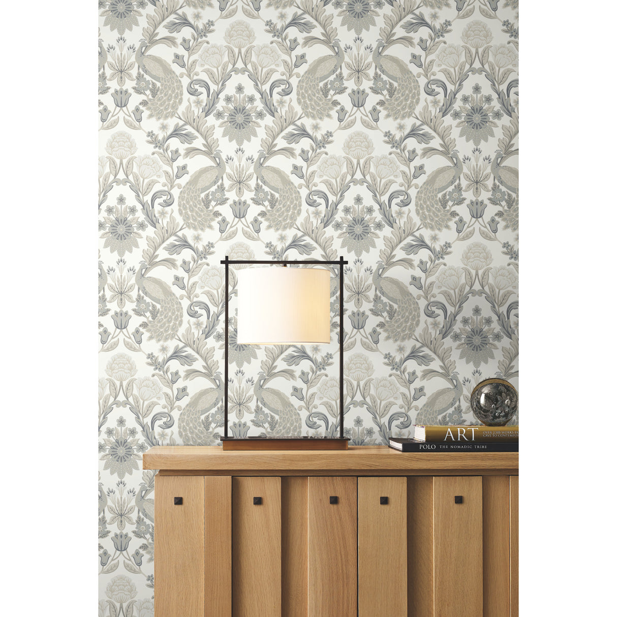 York AC9102 Plume Dynasty White & Neutral Metallic Wallpaper