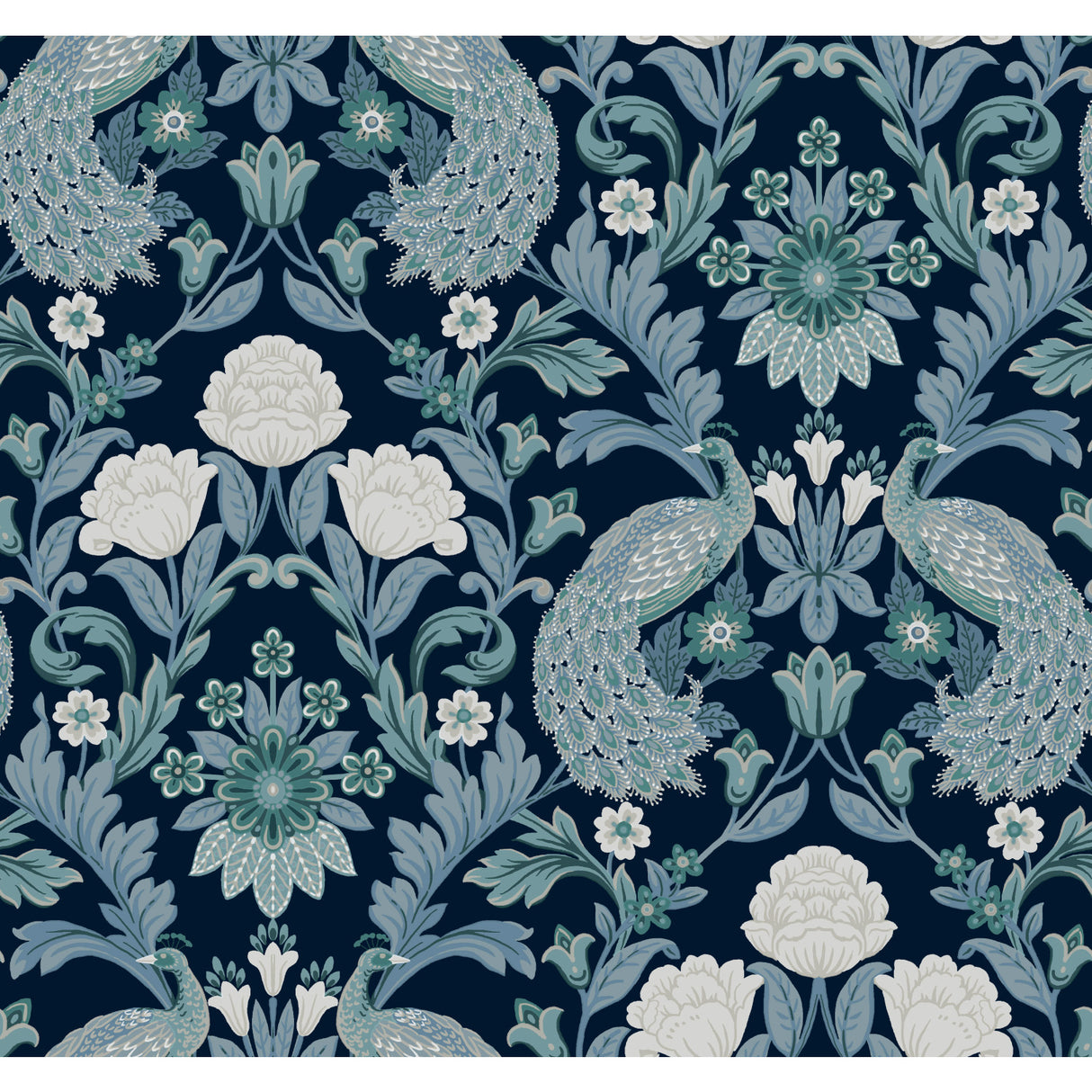 York AC9103 Plume Dynasty Navy Wallpaper