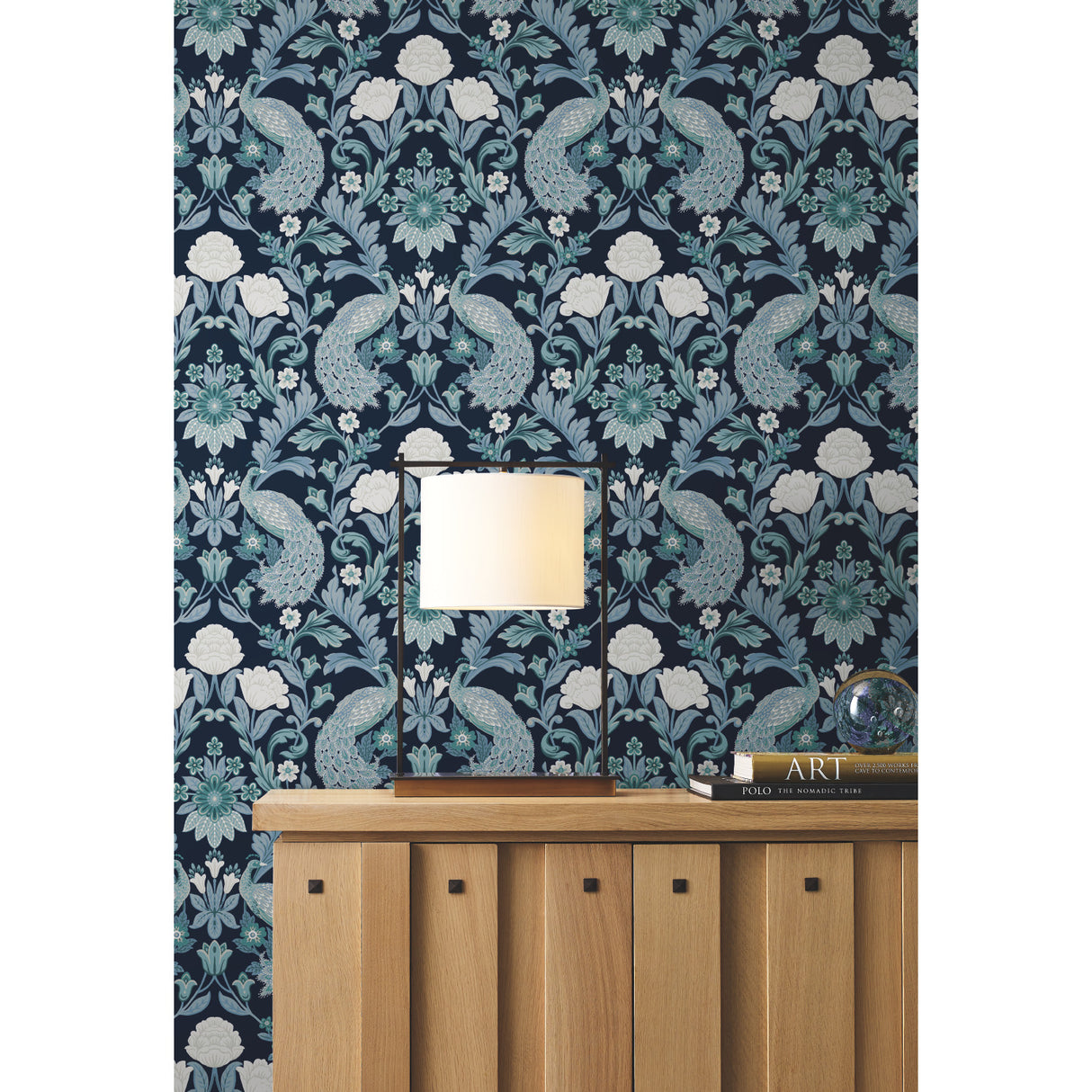 York AC9103 Plume Dynasty Navy Wallpaper