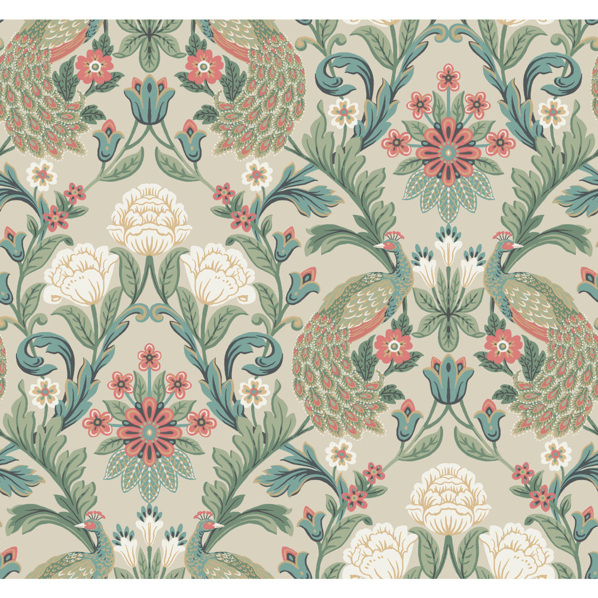 York AC9104 Plume Dynasty Taupe Wallpaper