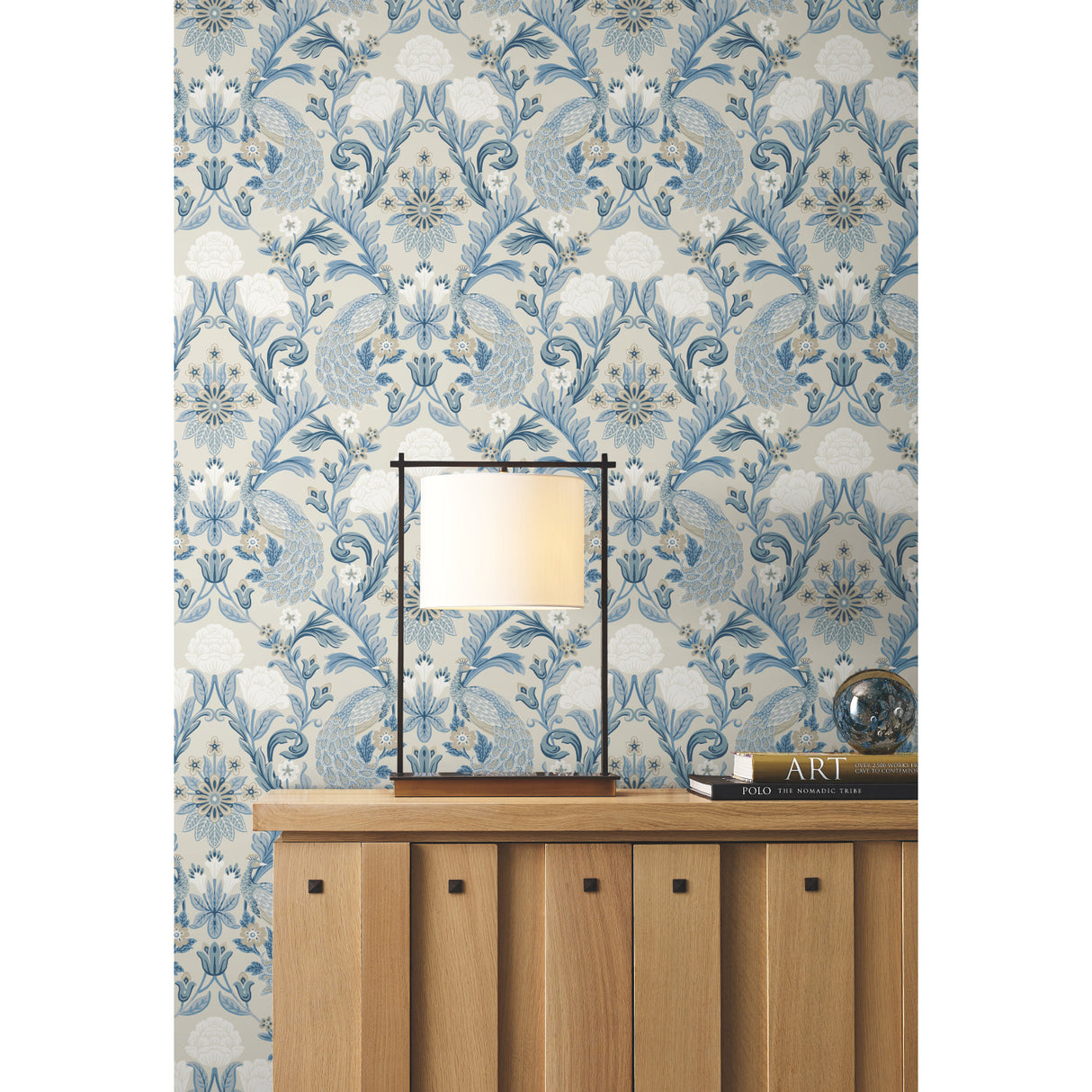 York AC9105 Plume Dynasty Neutral & Blue Wallpaper