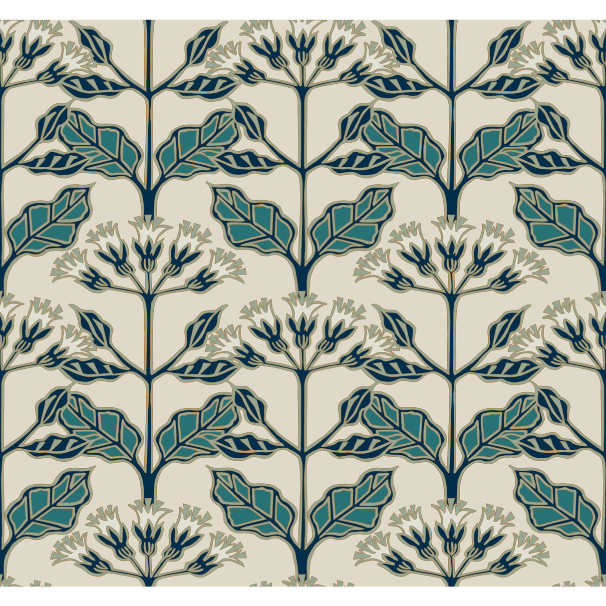 York AC9112 Tracery Blooms Beige Metallic Wallpaper