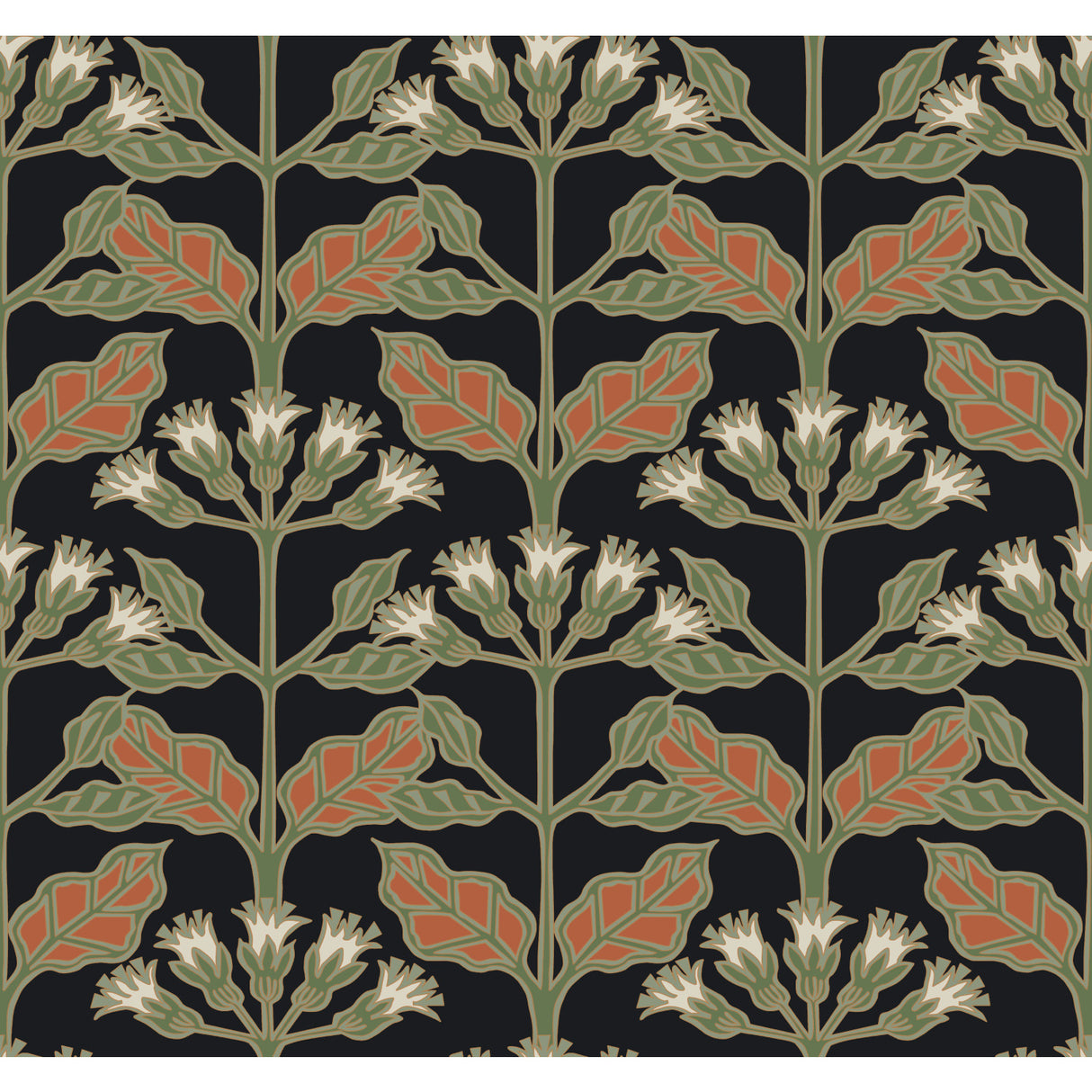 York AC9113 Tracery Blooms Black Metallic Wallpaper