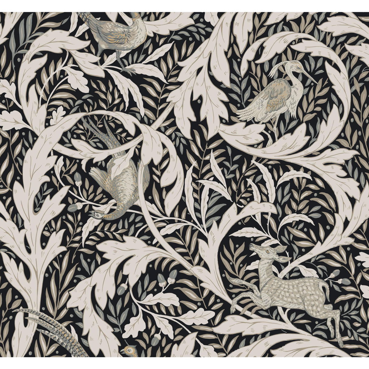 York AC9122 Woodland Tapestry Black Wallpaper