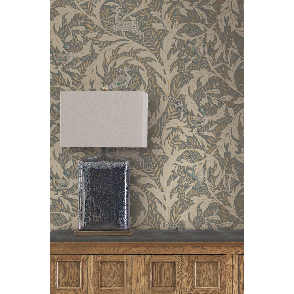 York AC9123 Woodland Tapestry Neutral Metallic Wallpaper
