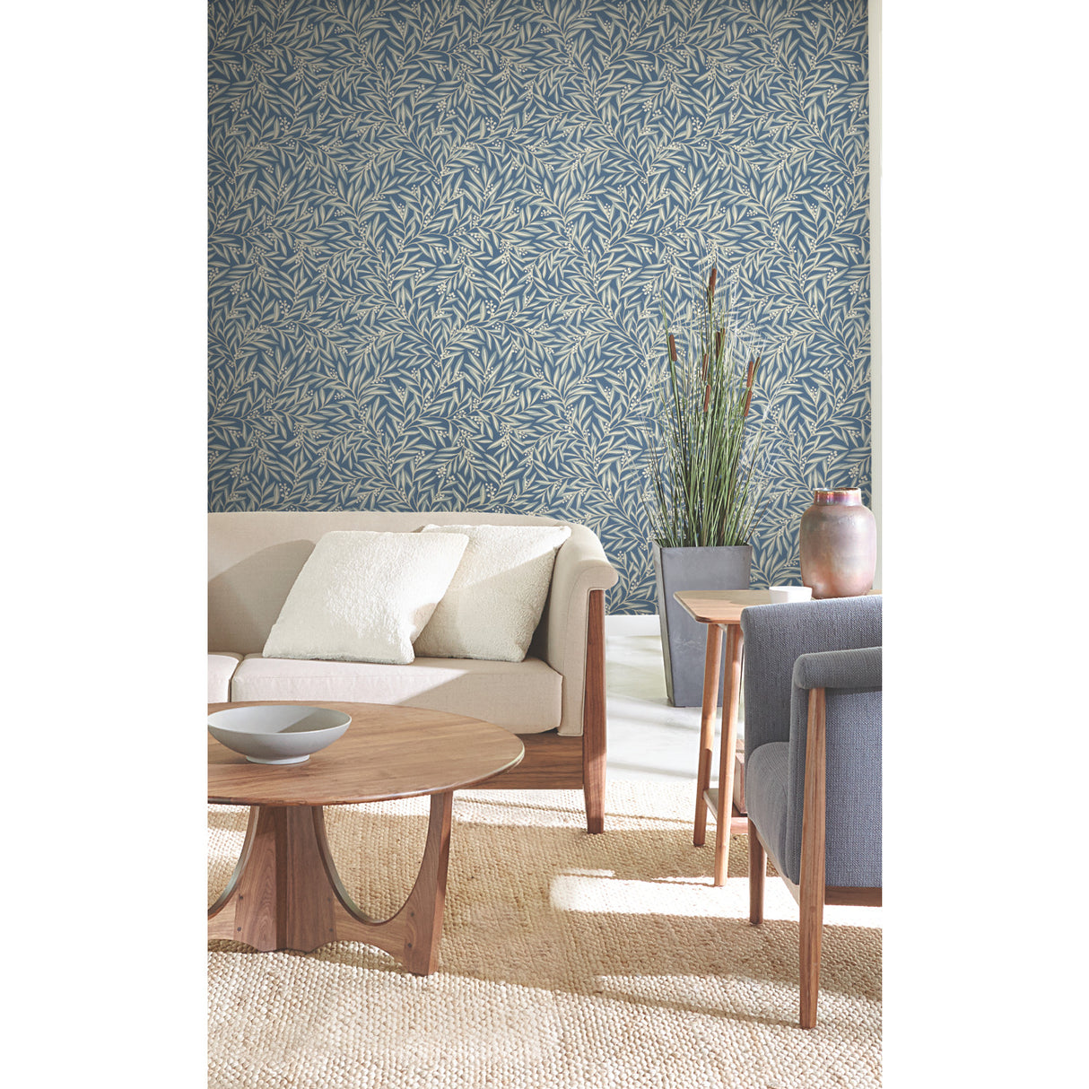 York AC9132 Rowan Dusty Blue Wallpaper