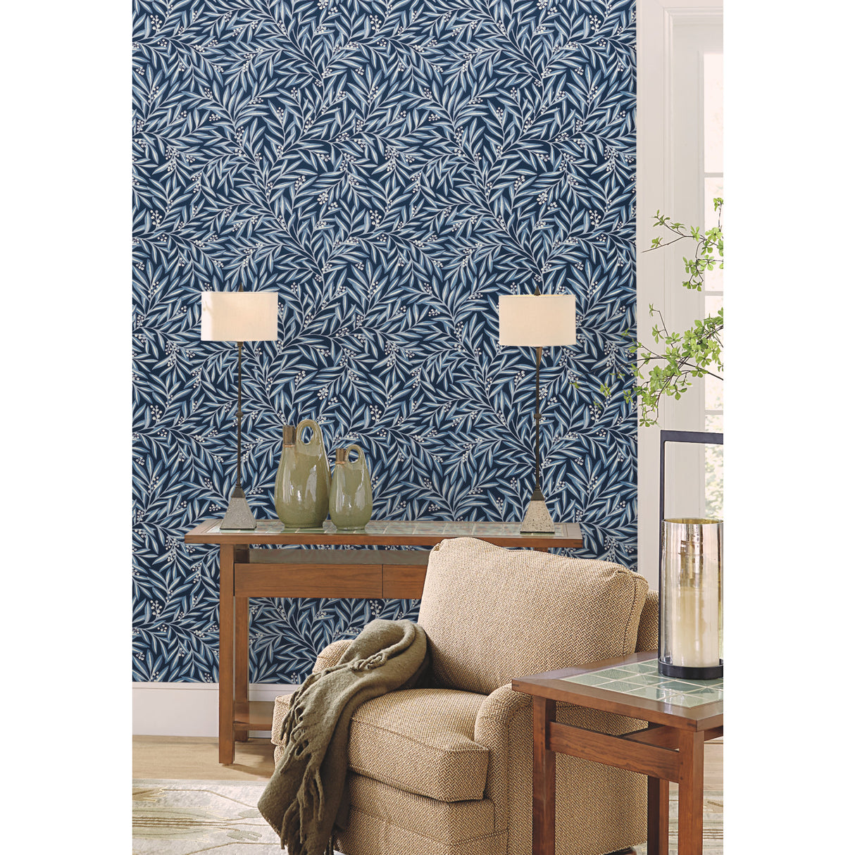 York AC9133 Rowan Navy Wallpaper