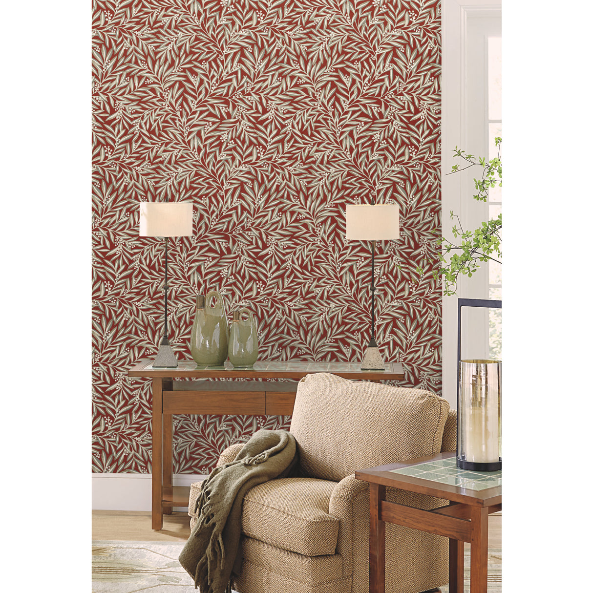 York AC9134 Rowan Red Wallpaper