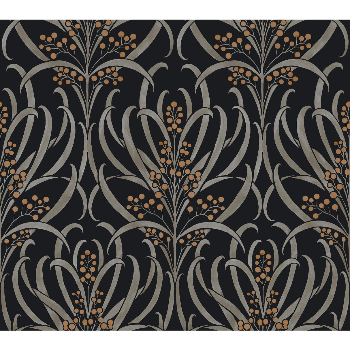 York AC9145 Calluna Black & Gold Metallic Wallpaper