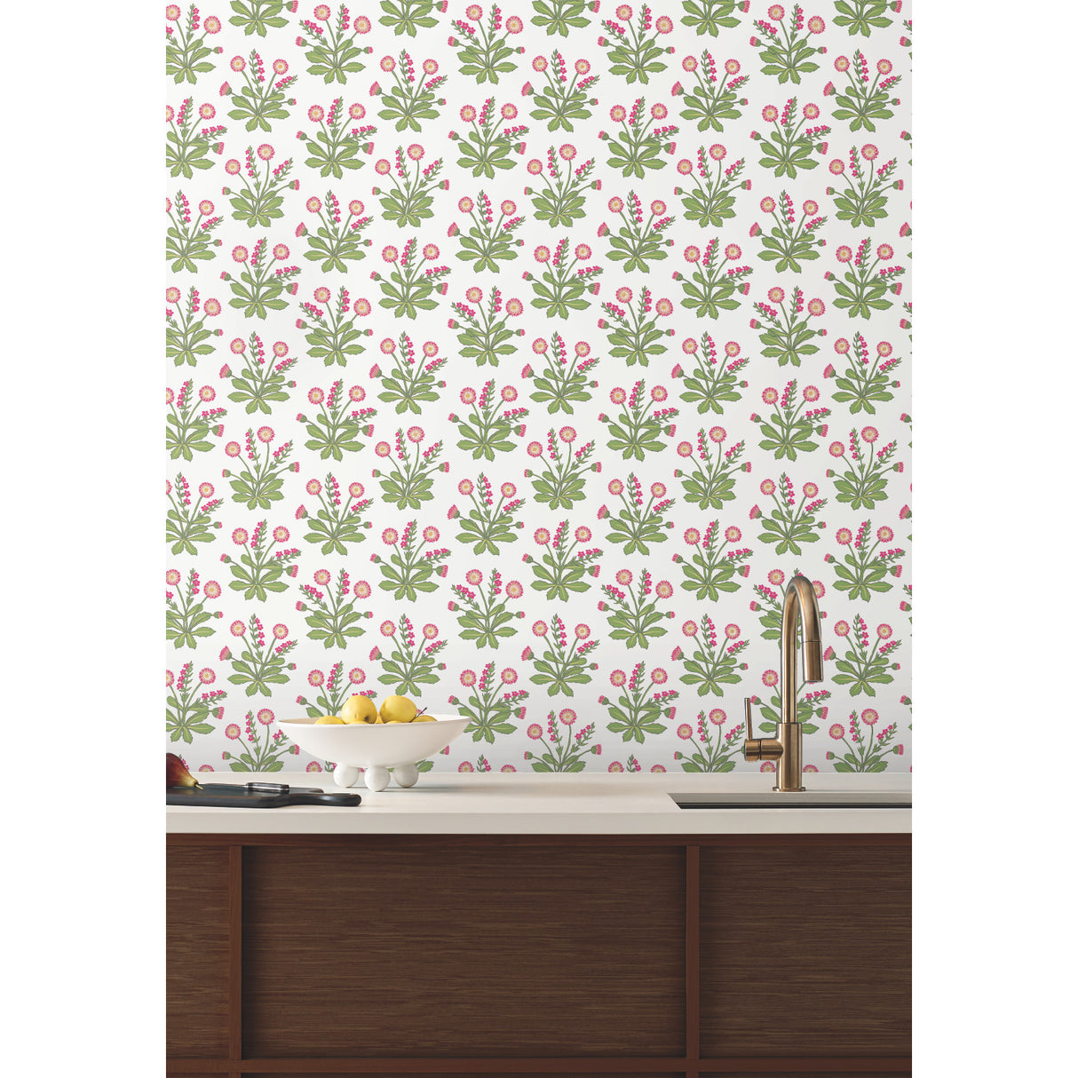 York AC9153 Meadow Flowers White & Rose Wallpaper